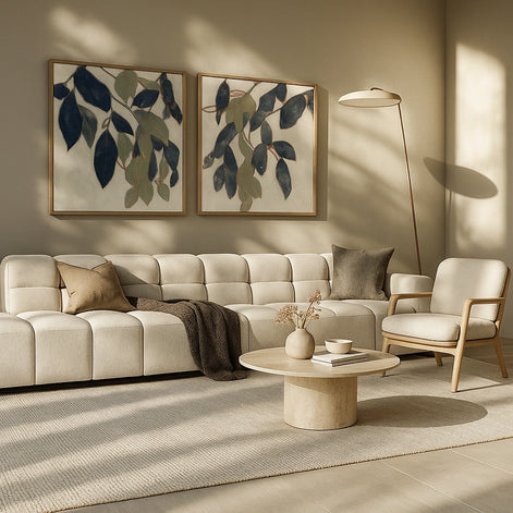 Entwined Leaves I - Natural Canvas