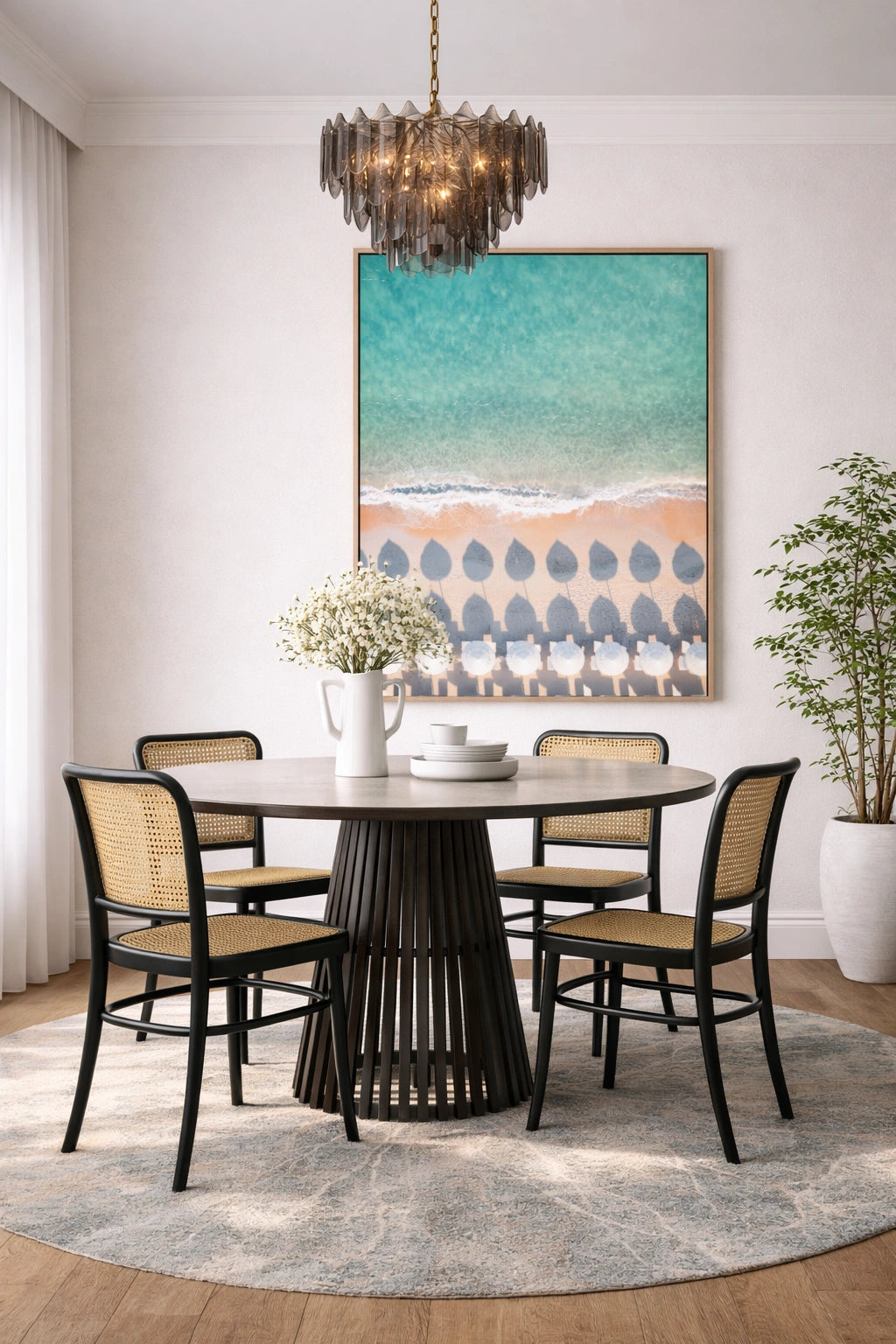 Aerial View Sunset Mediterranean – Natural Canvas