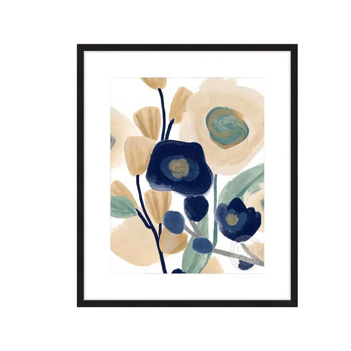 Blue Poppy Cascade I – Black Frame
