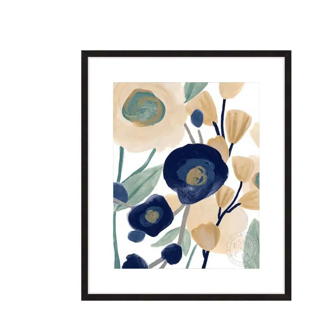 Blue Poppy Cascade II – Black Frame