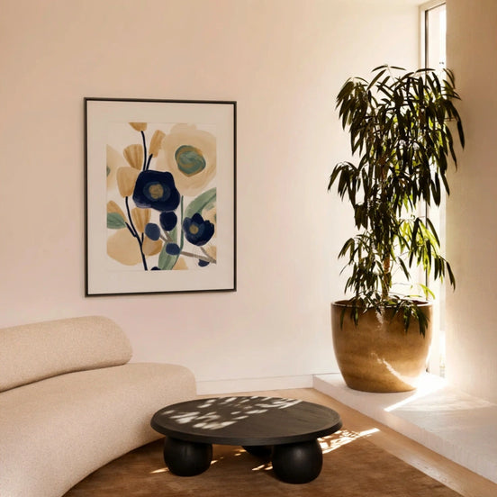 Blue Poppy Cascade I – Black Frame