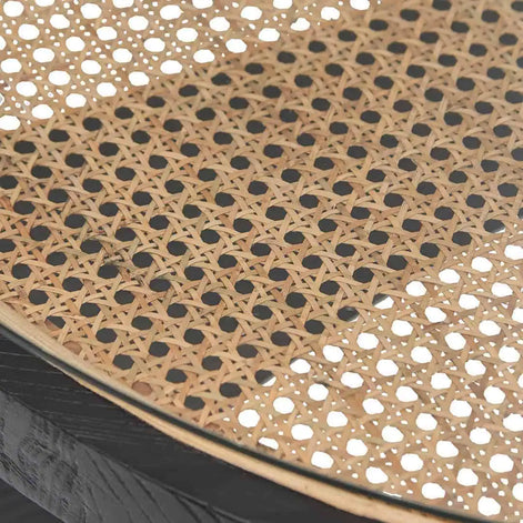 Lara Round Glass Coffee Table - Black