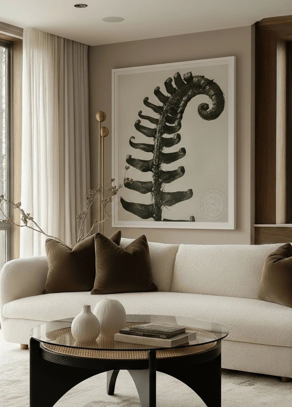 Lara Round Glass Coffee Table - Black