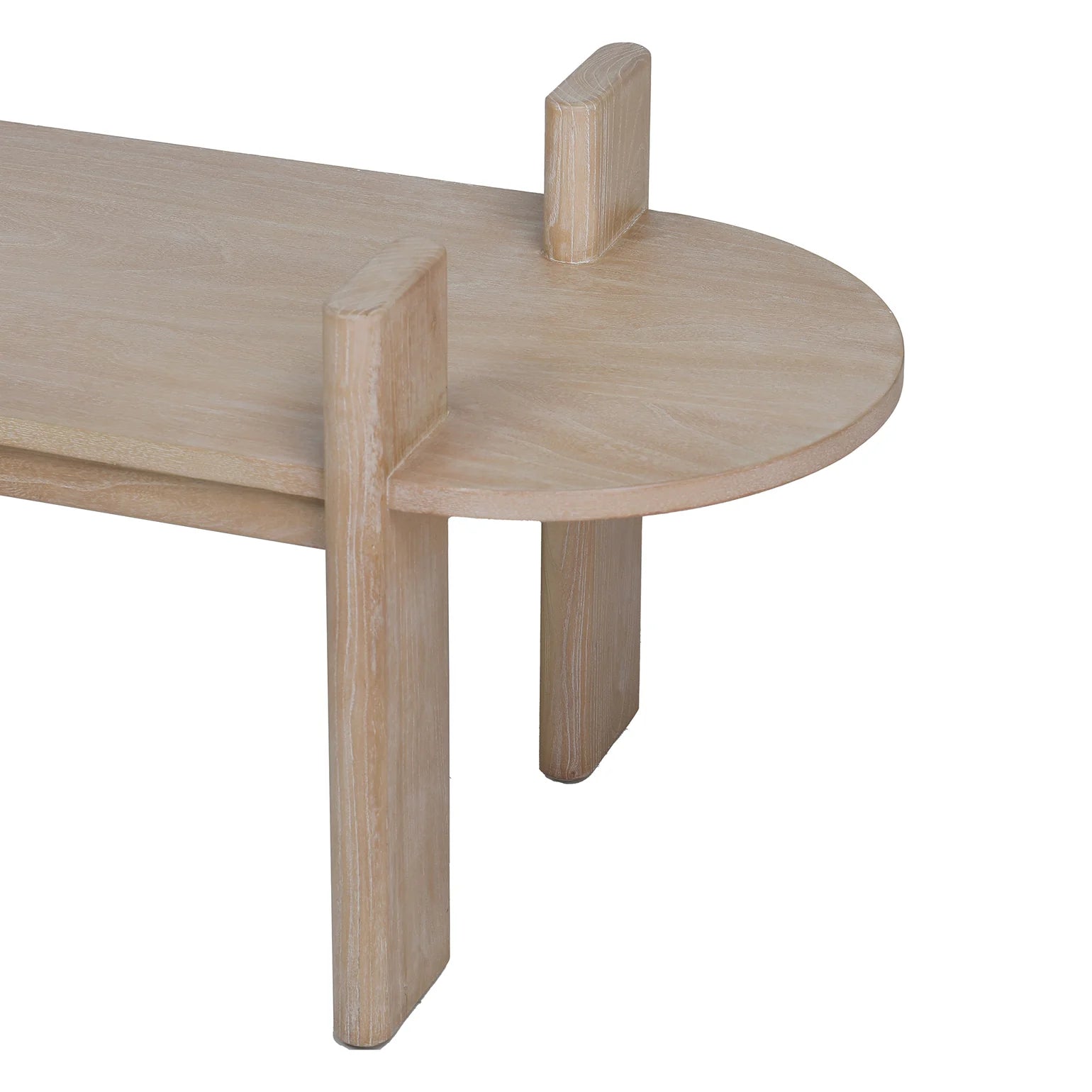 Sebastian Light Natural Elm Bench - Natural Linen