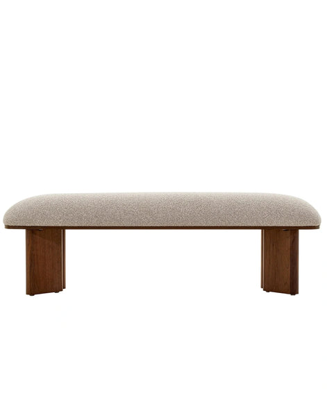 Clarendon Walnut Bench - Clay Grey