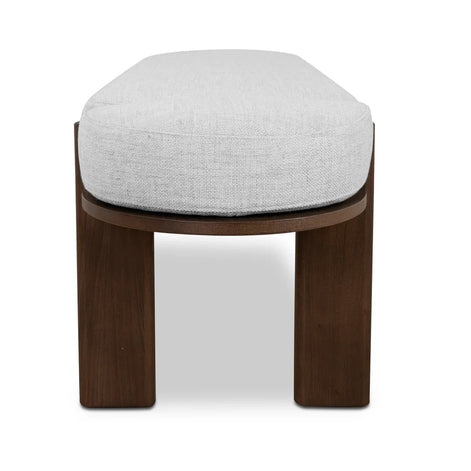 Sebastian Elm Bench -  Walnut/Natural Linen