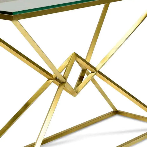 Nubia Glass and Gold Console Table
