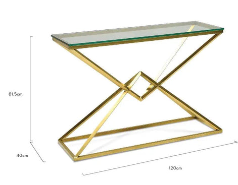 Nubia Glass and Gold Console Table