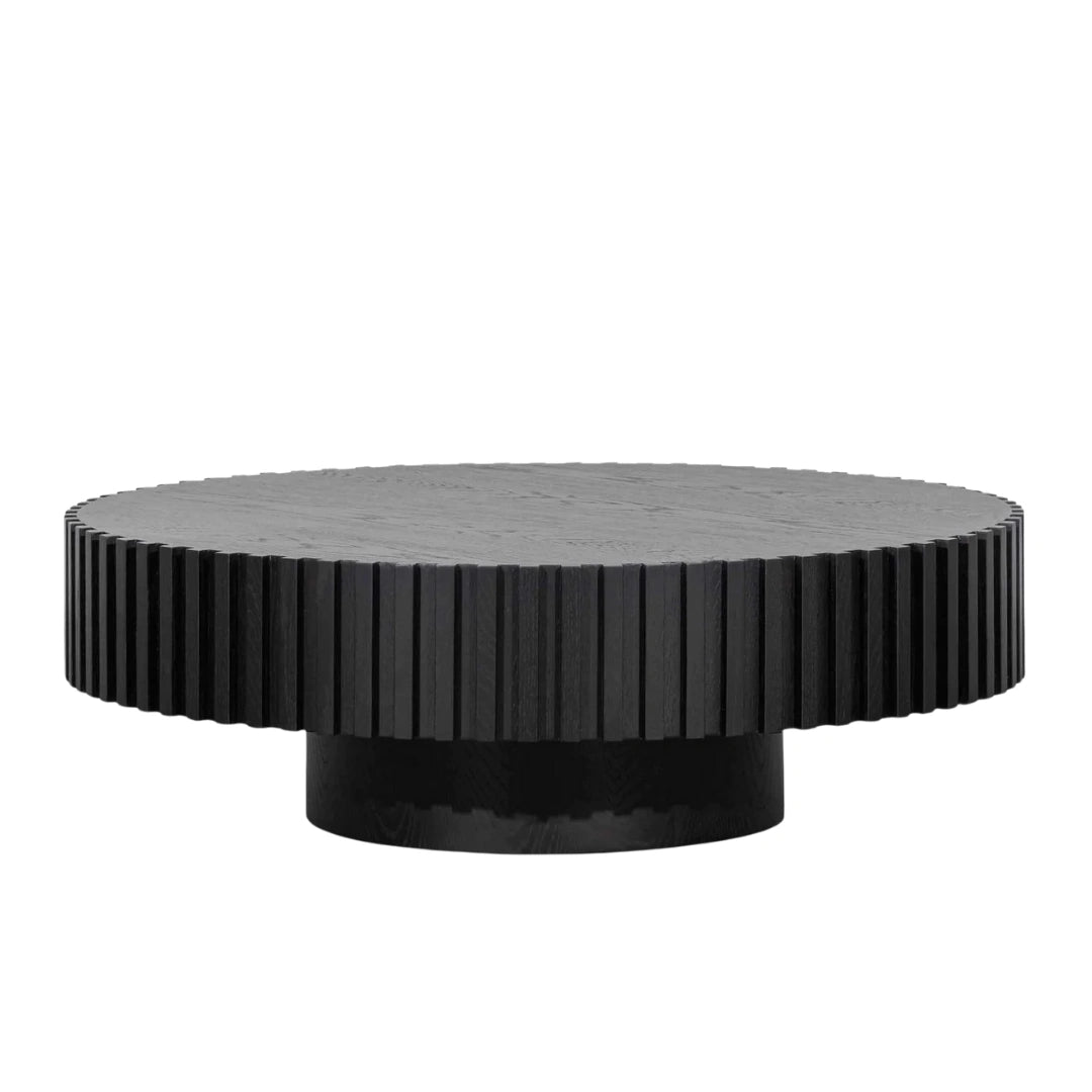 Dellen Solid Look Round Coffee Table - Black