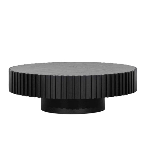 Dellen Solid Look Round Coffee Table - Black