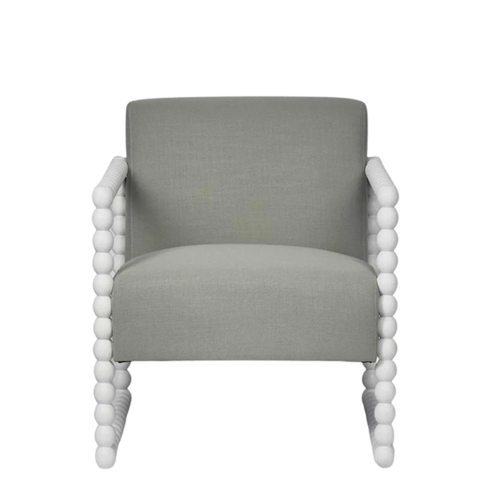 Santiago Oak Armchair - White/Seafoam