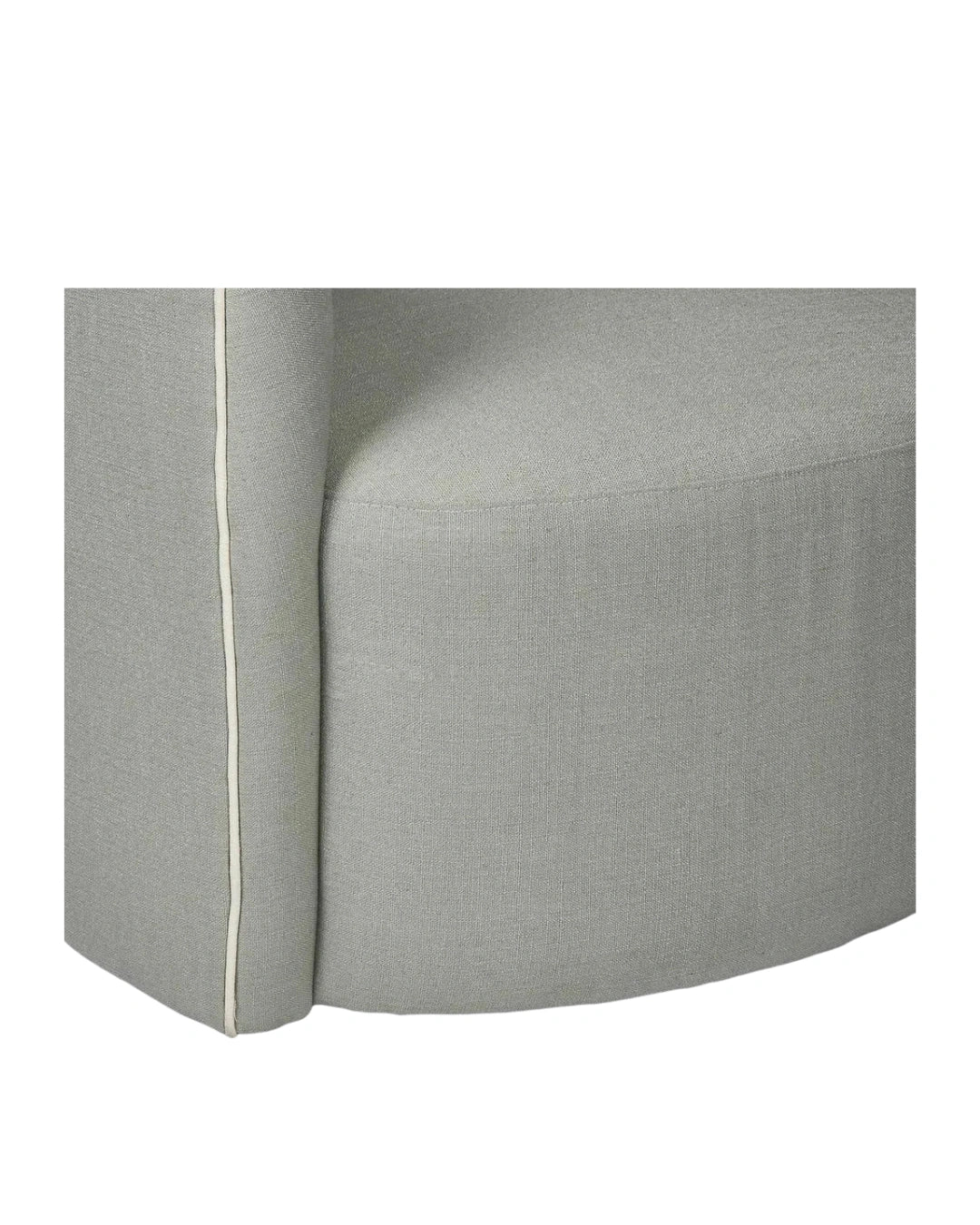 Camille Scallop Armchair Seafoam with White Piping