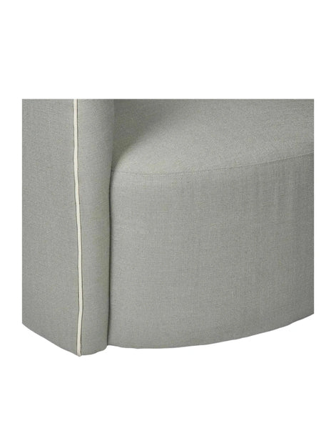 Camille Scallop Armchair Seafoam with White Piping