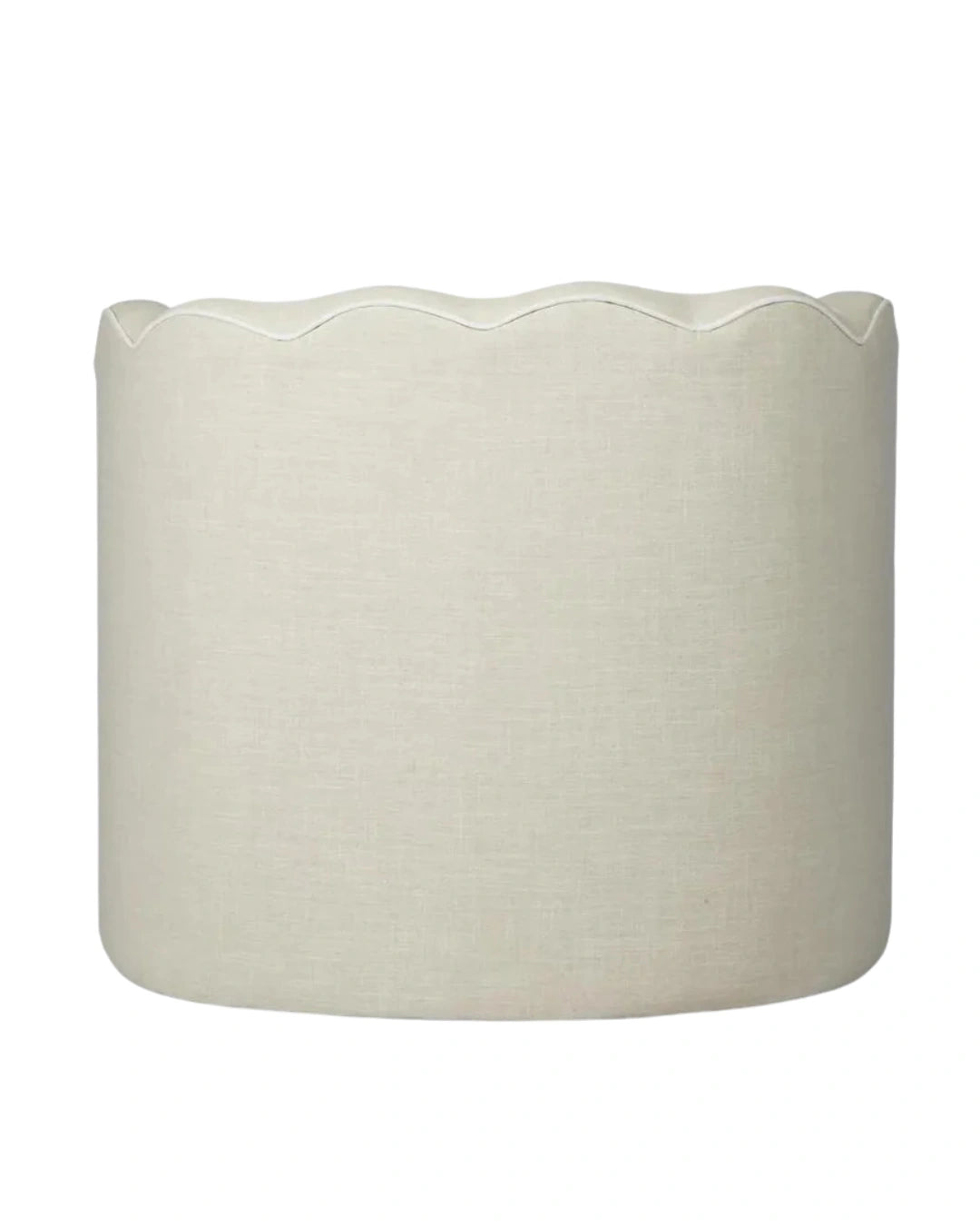 Camille Scallop Armchair Natural with White Piping