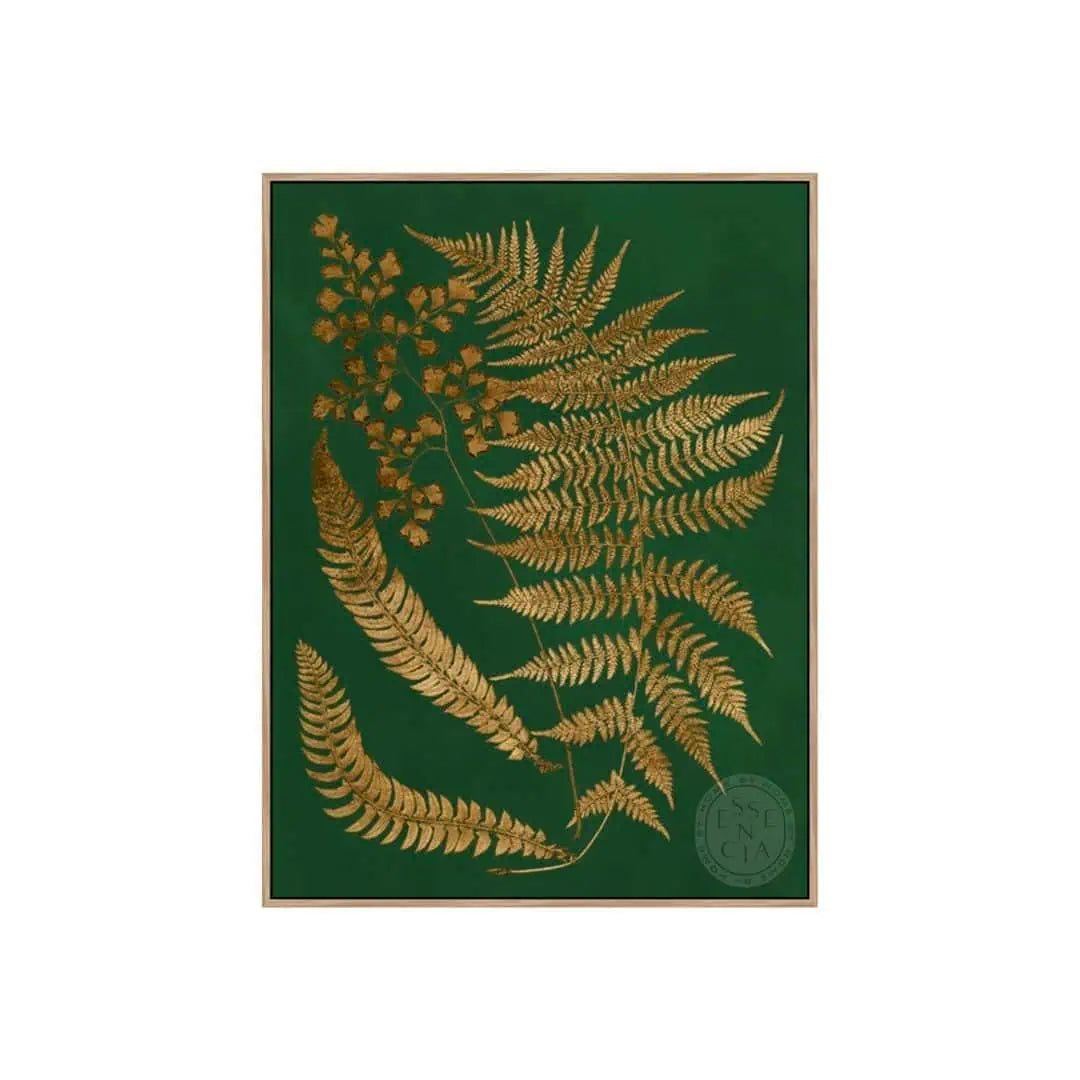 Gilded Ferns I – Natural Canvas