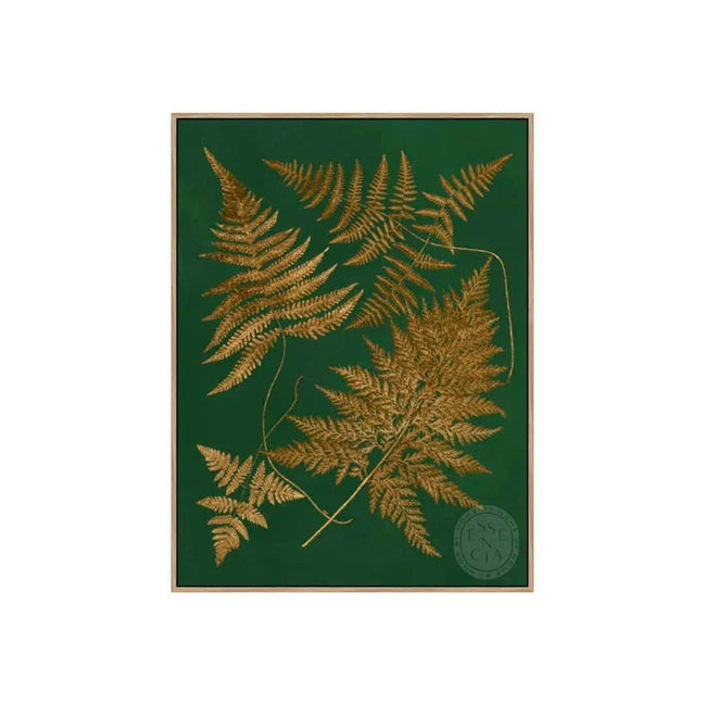 Gilded Ferns II – Natural Canvas