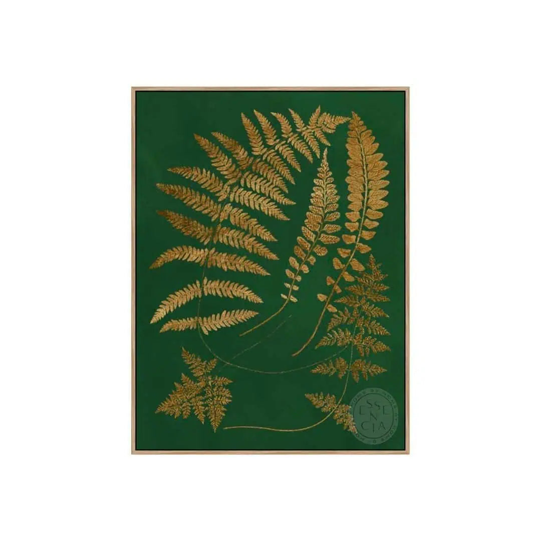 Gilded Ferns III – Natural Canvas