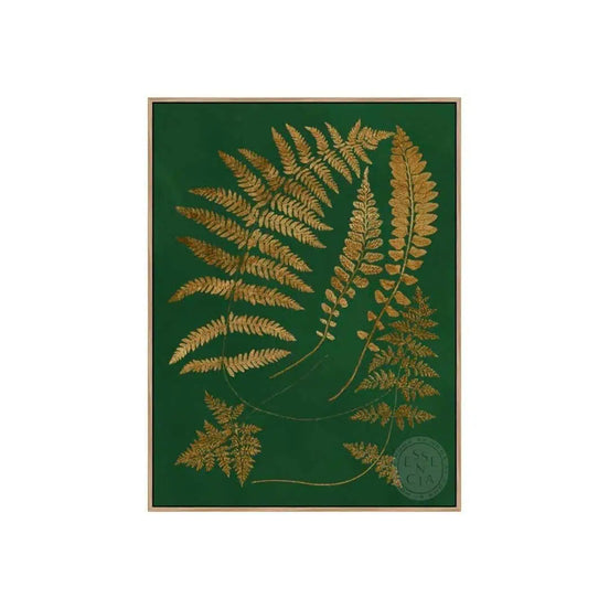 Gilded Ferns III – Natural Canvas