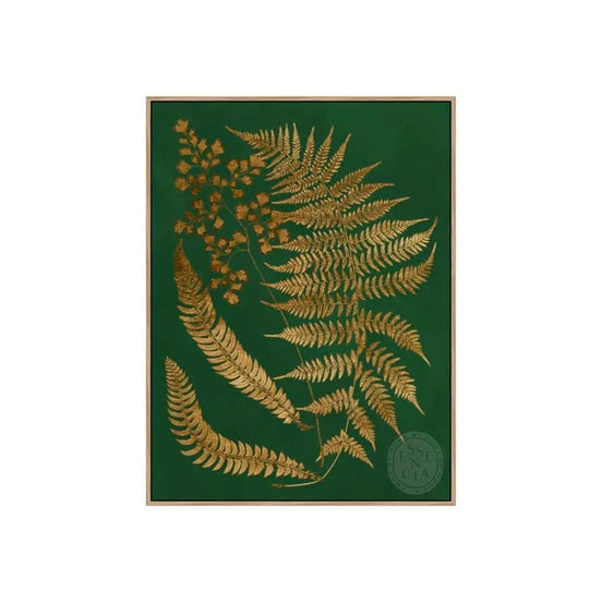 Gilded Ferns I – Natural Canvas