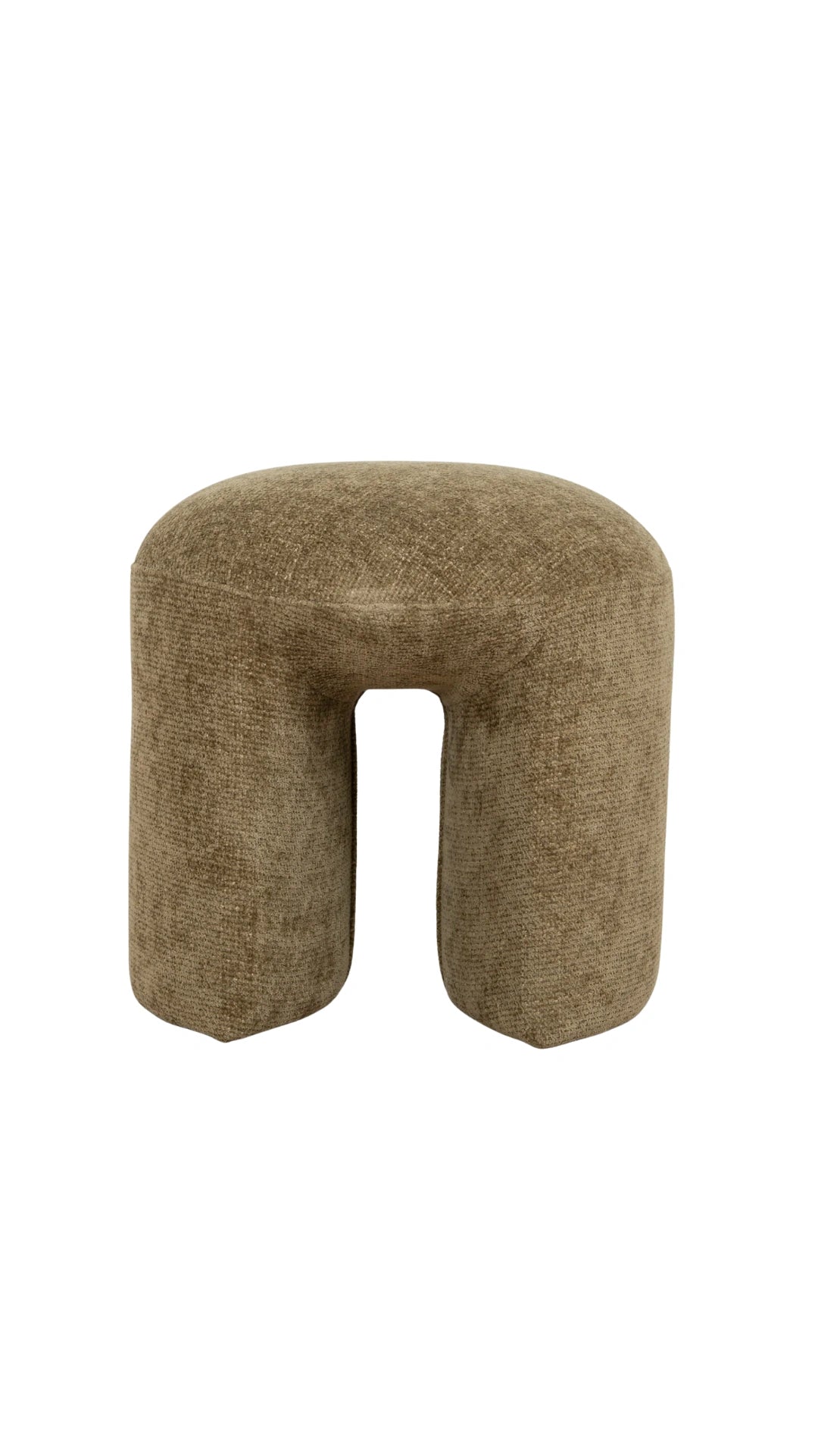 Textured brown stool on a white background