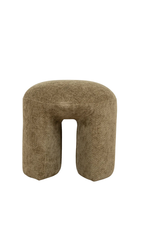 Textured brown stool on a white background