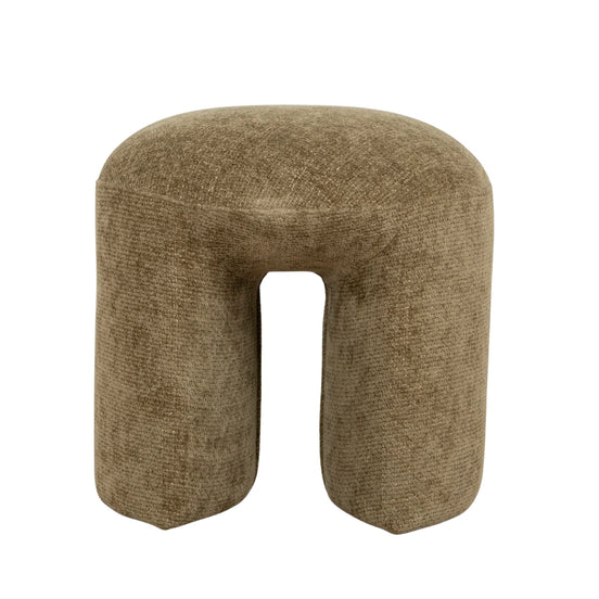 Textured brown stool on a white background