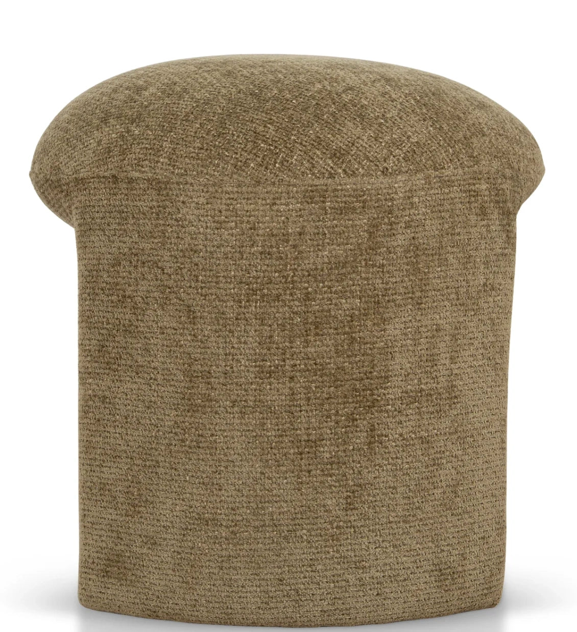 Brown textured ottoman on a white background