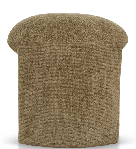 Brown textured ottoman on a white background