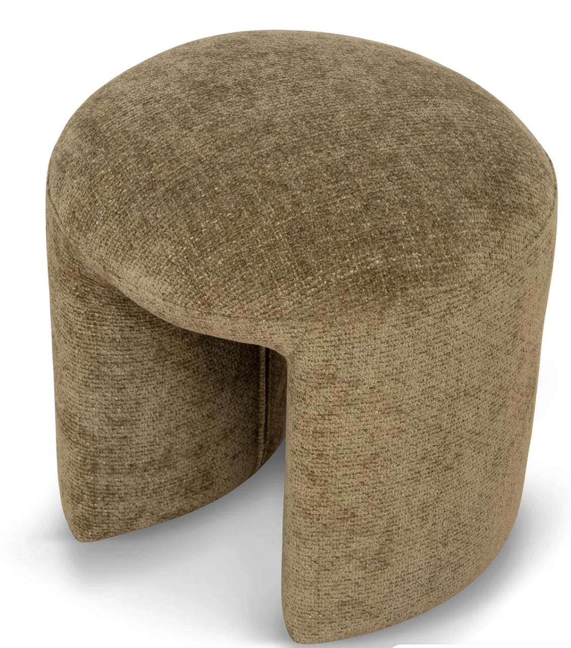 Beige textured ottoman on a white background