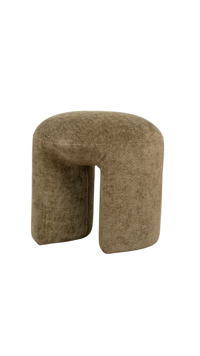 Brown textured stool on a white background