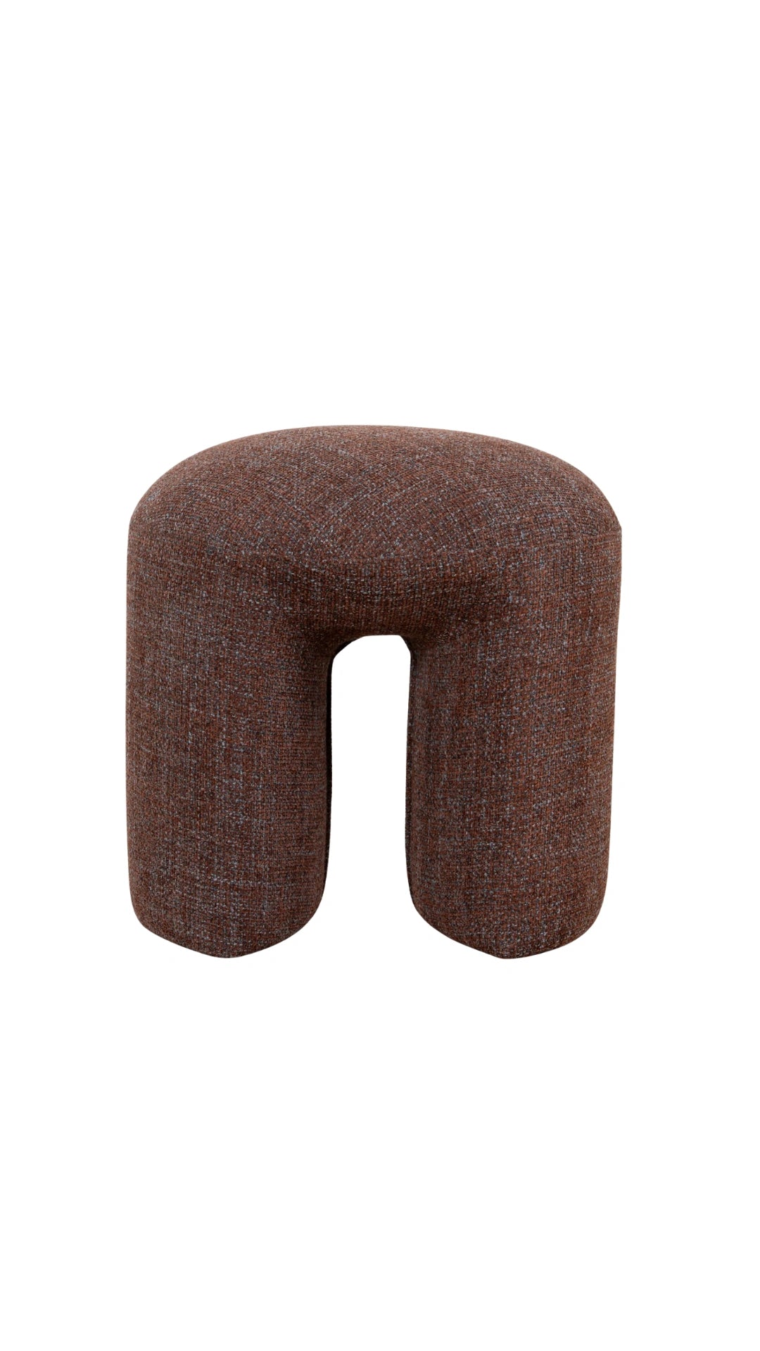Brown U-shaped pillow on a white background