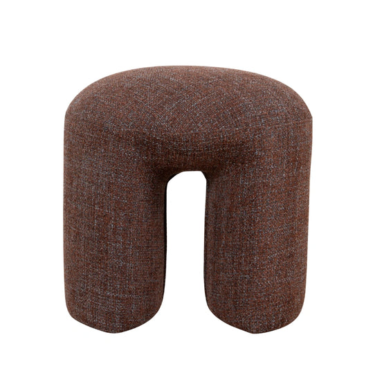 Brown U-shaped pillow on a white background