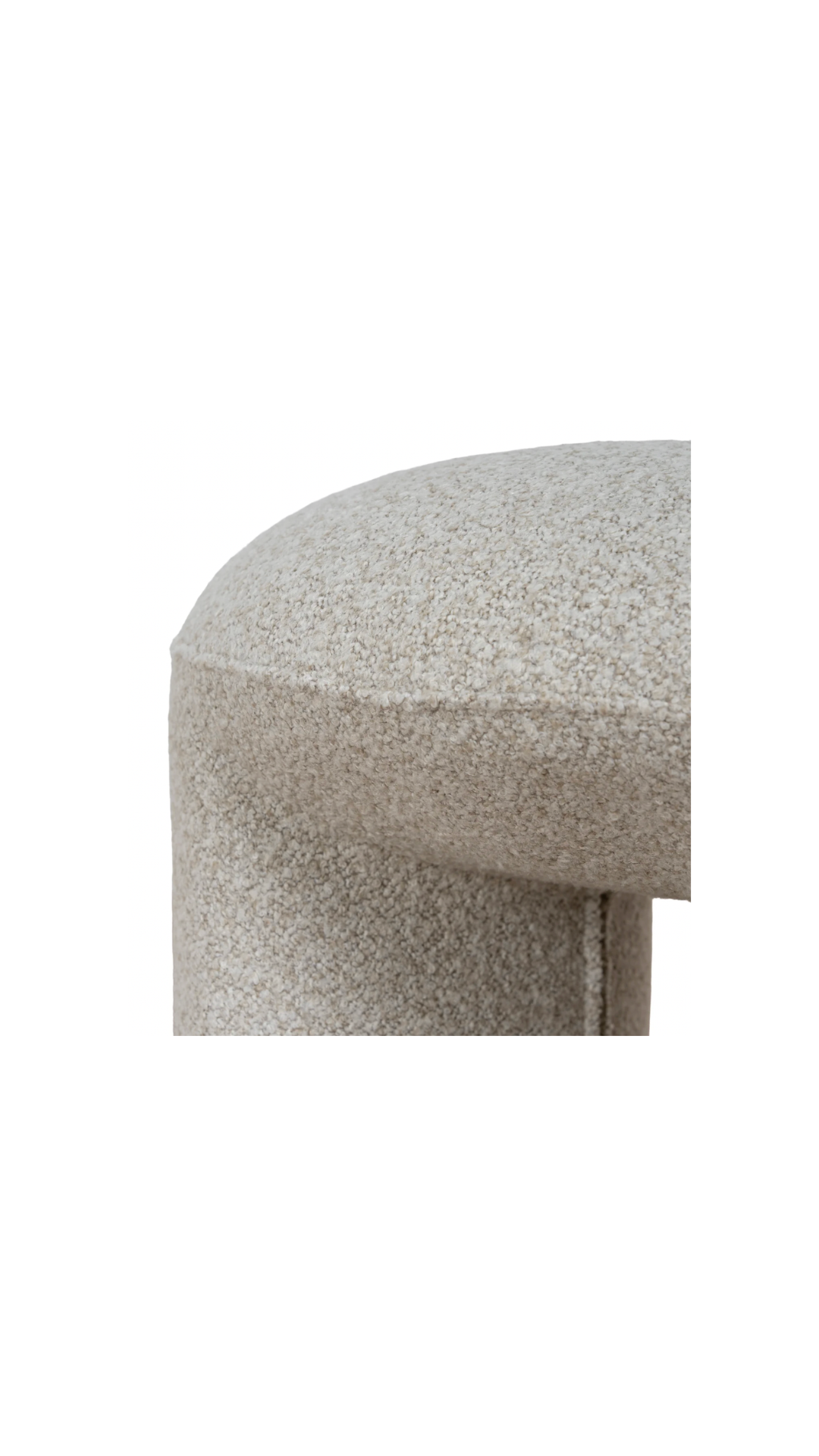 Beige textured ottoman with a unique geometric shape modern design