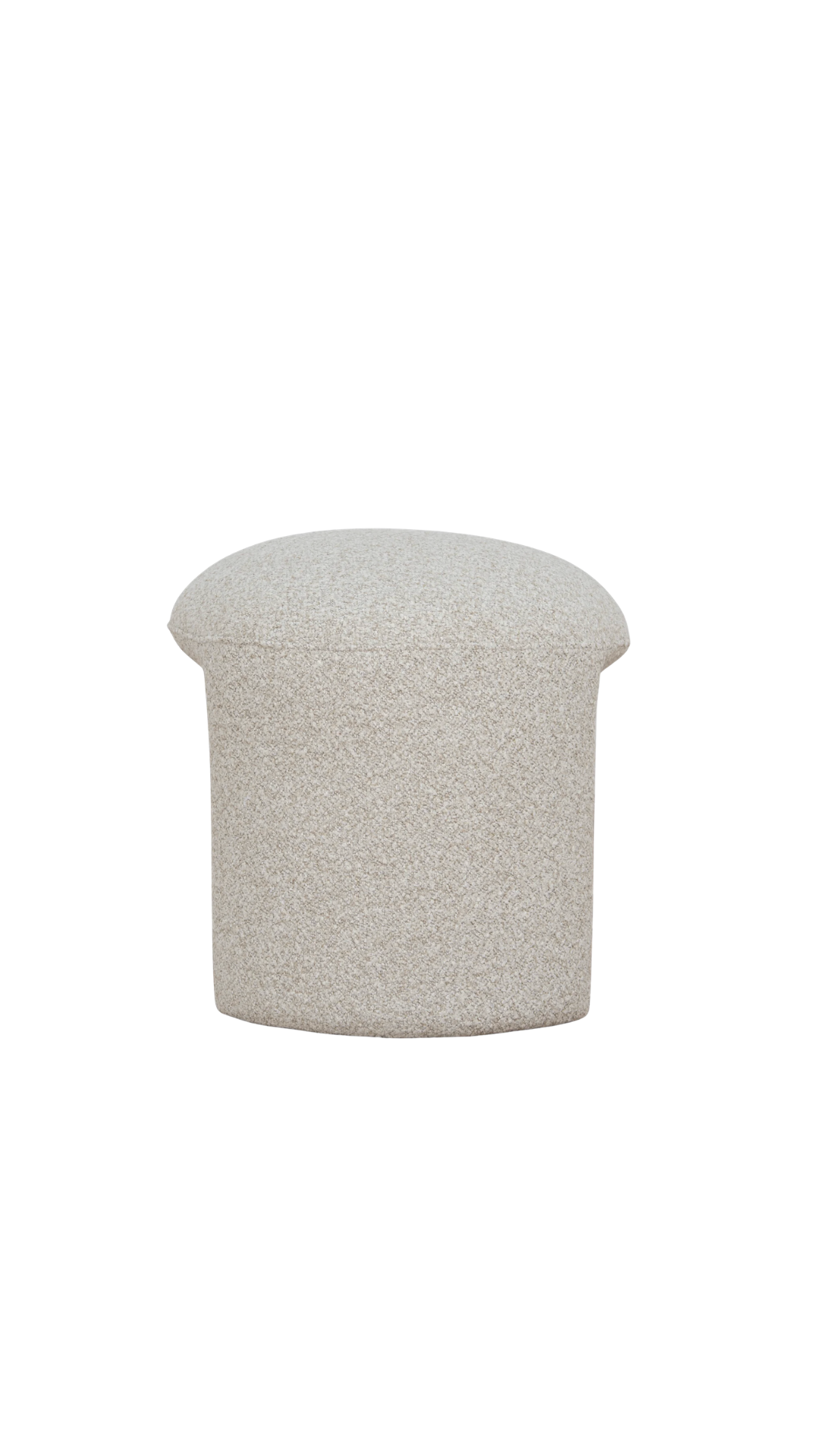 Beige textured ottoman with a unique geometric shape modern design
