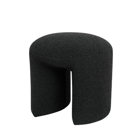 Gloria Round Ottoman - Charcoal Boucle
