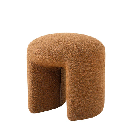 Gloria Round Ottoman - Brown Boucle