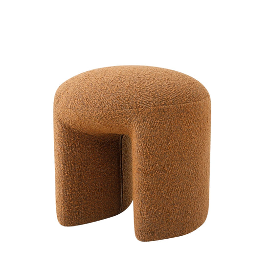 Gloria Round Ottoman - Brown Boucle