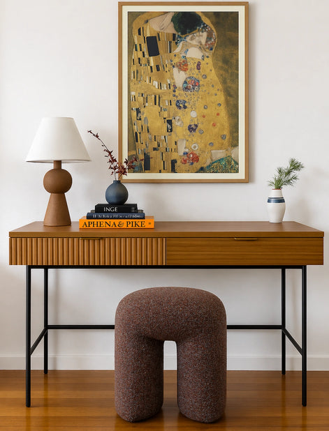 Gloria Round Ottoman - Moss Brown