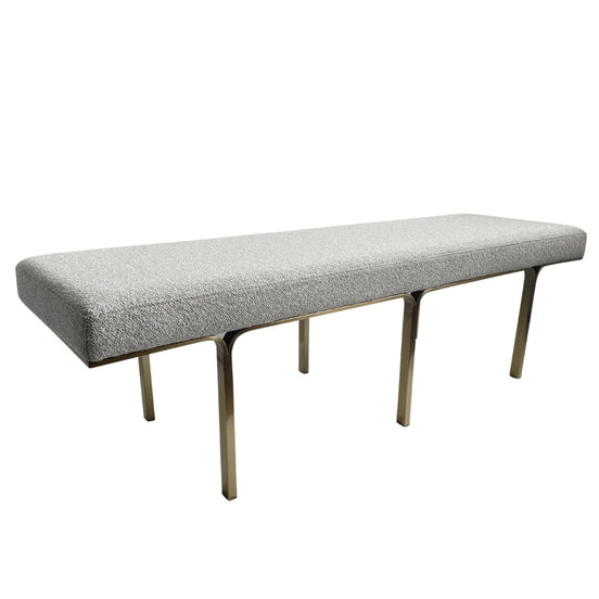 Gordon Brushed Gold Bench -  Clay Grey