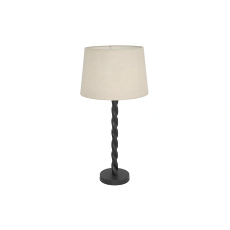 Papillon Table Lamp Base Black with Linen Lamp Shade