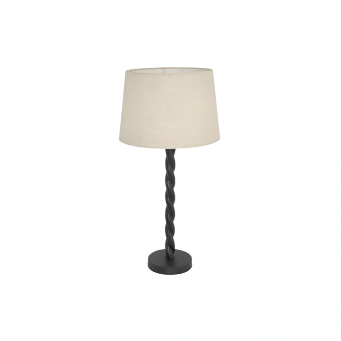 Papillon Table Lamp Base Black with Linen Lamp Shade