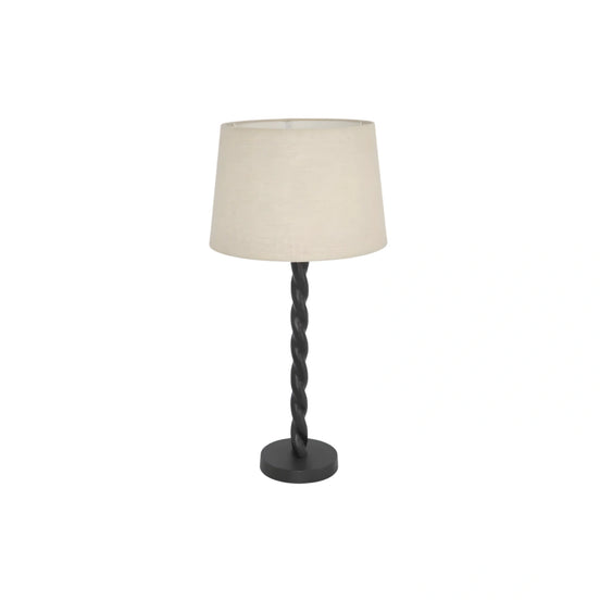 Papillon Table Lamp Base Black with Linen Lamp Shade
