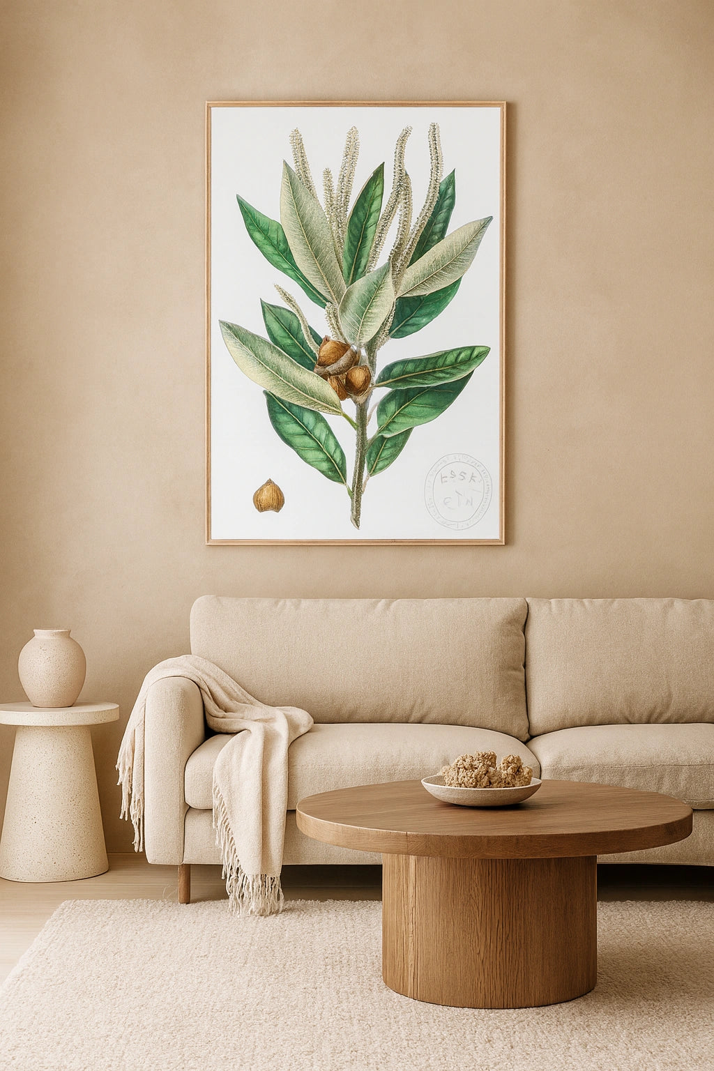 Dense Flowered Oak – Natural Canvas