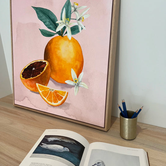 Orange Blossom I – Natural Canvas