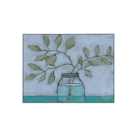 Jar Of Stems II – White Canvas