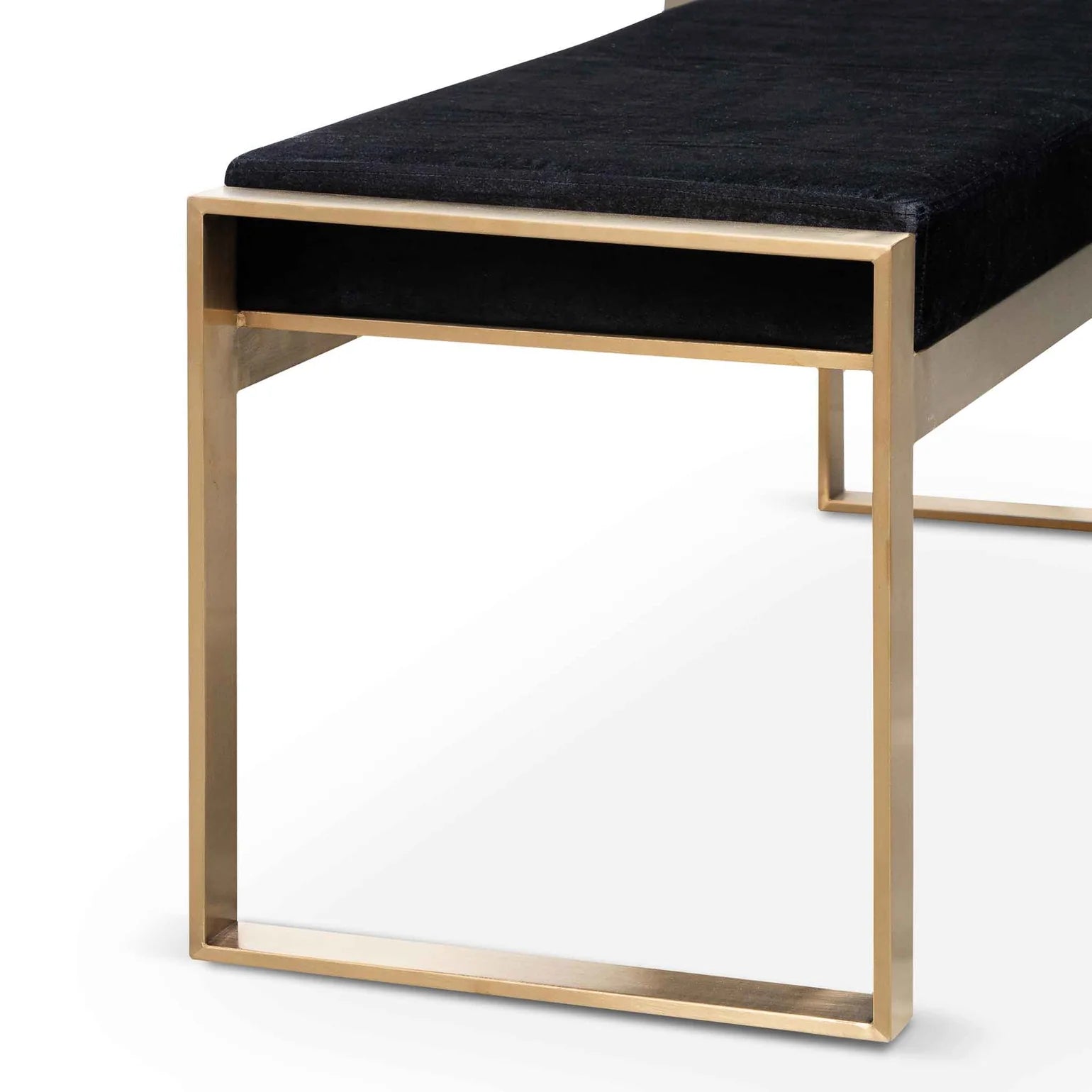 Jose Black Velvet Bench - Gold Base