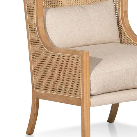 Matilda Wingback Rattan Armchair - Sand White