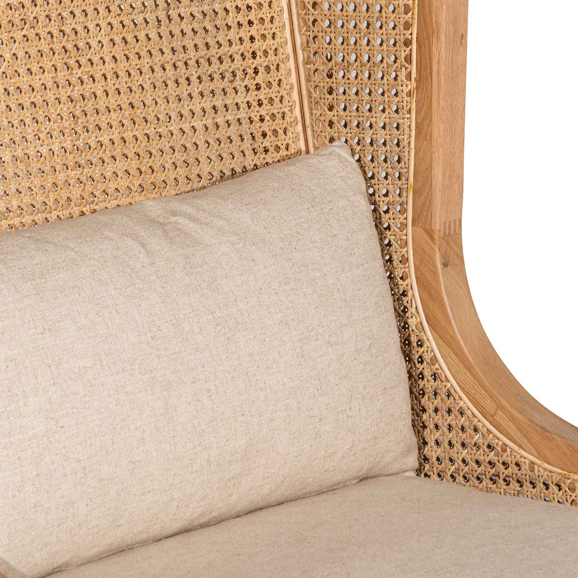 Matilda Wingback Rattan Armchair - Sand White