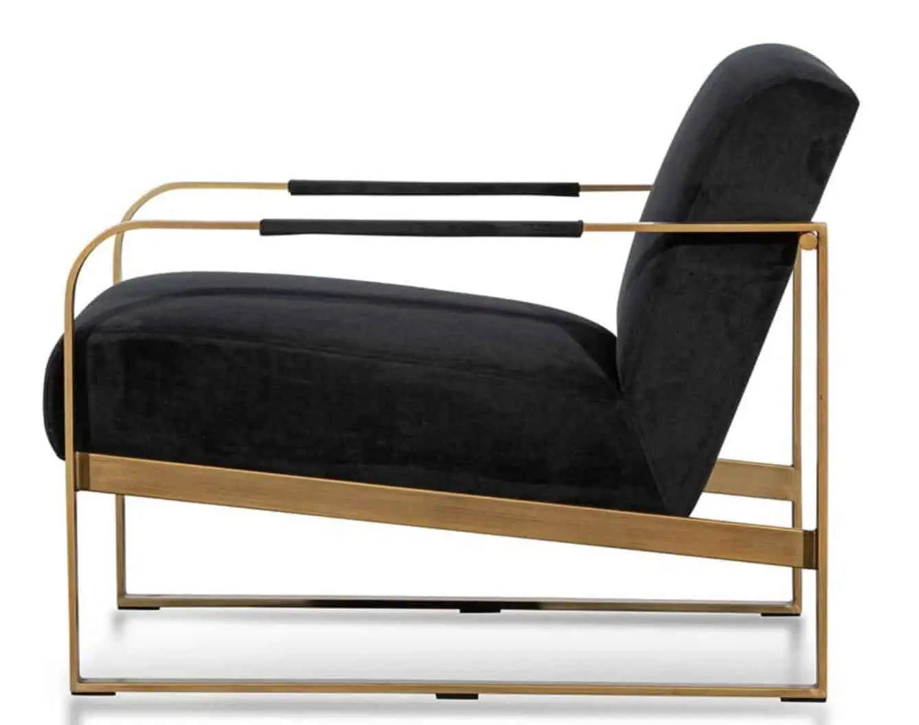 Quentin Armchair - Black Velvet/Antique Golden