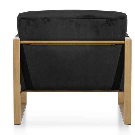 Quentin Armchair - Black Velvet/Antique Golden